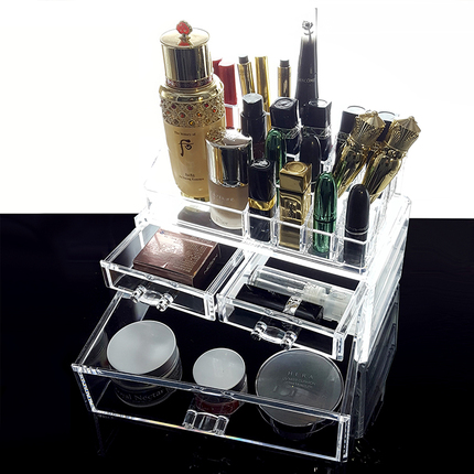 透明化妆品收纳盒桌面抽屉式护肤品梳妆台