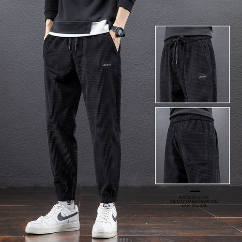 Демисезонные спортивные вельветовые штаны, фонарь, мужские повседневные брюки