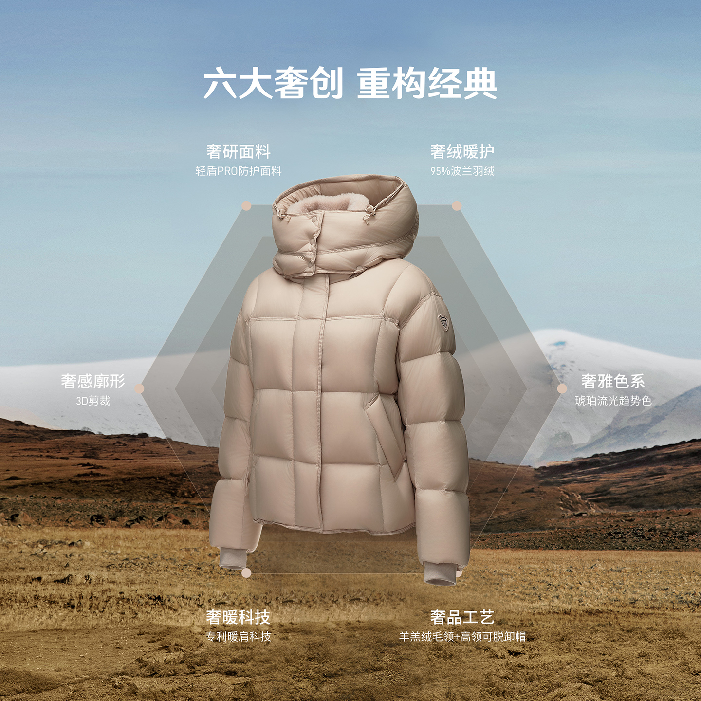 【明星同款】坦博尔25冬季新款毛领羽绒服女士短款高品质保暖外套 - 图2