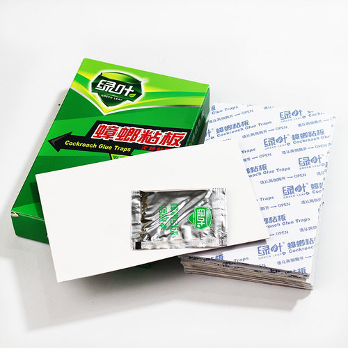 绿叶蟑螂粘板捕捉蟑螂小强器蟑螂贴粘蟑板纸酒店家用灭蟑螂药20张 - 图1