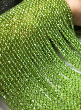水晶全净体橄榄石刻面半成品散珠