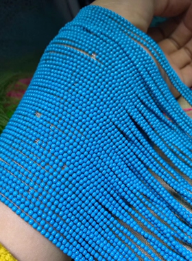 纯色蓝松石半成品项链流苏散珠