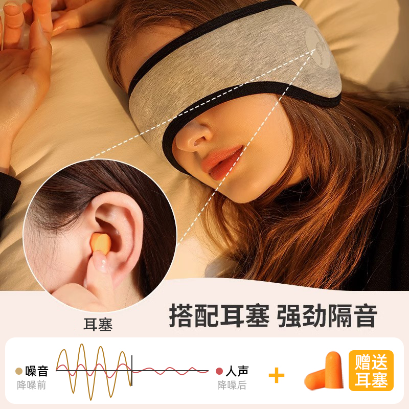 隔音睡眠耳罩防噪音眼罩耳套可侧睡不压耳宿舍学生睡觉打呼噜防吵 - 图1