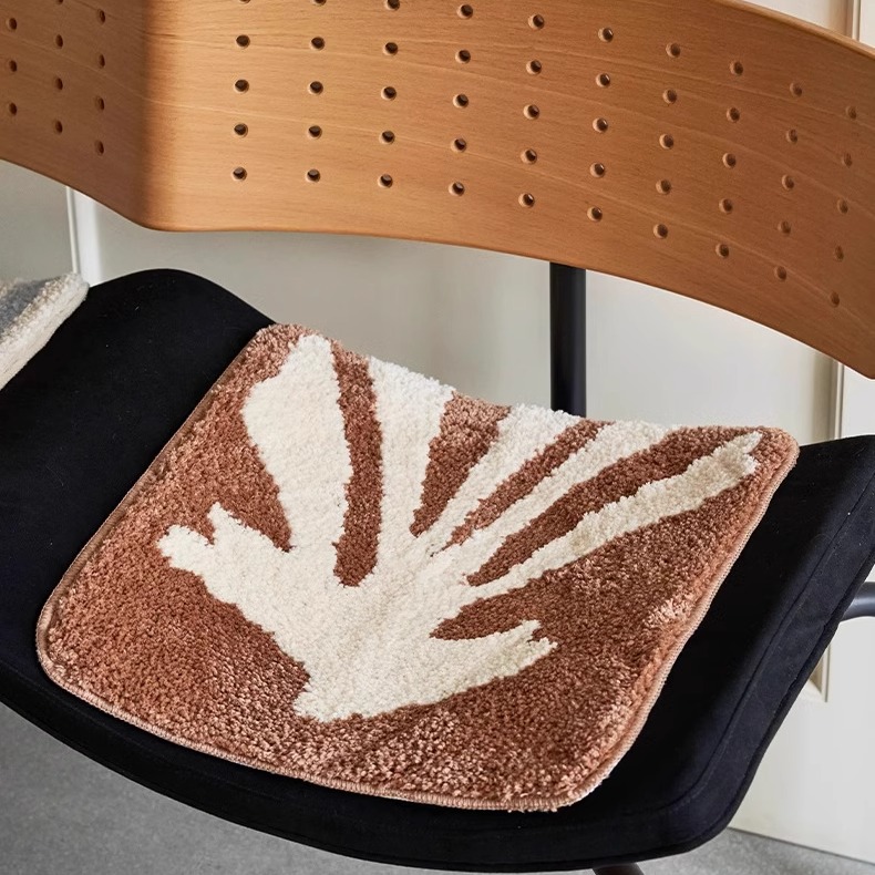 加厚防滑簇绒椅垫创意小众办公室坐垫餐桌隔热杯垫房间装饰垫 - 图2