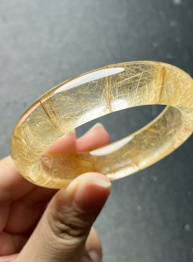 新品上架 天然金发晶手镯 54.2圈口 室内自然光拍摄 一物一图款