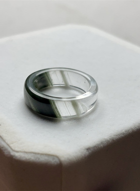 新品已更新上新 天然巴西翠绿色绿幽灵素圈戒指指环  情侣款