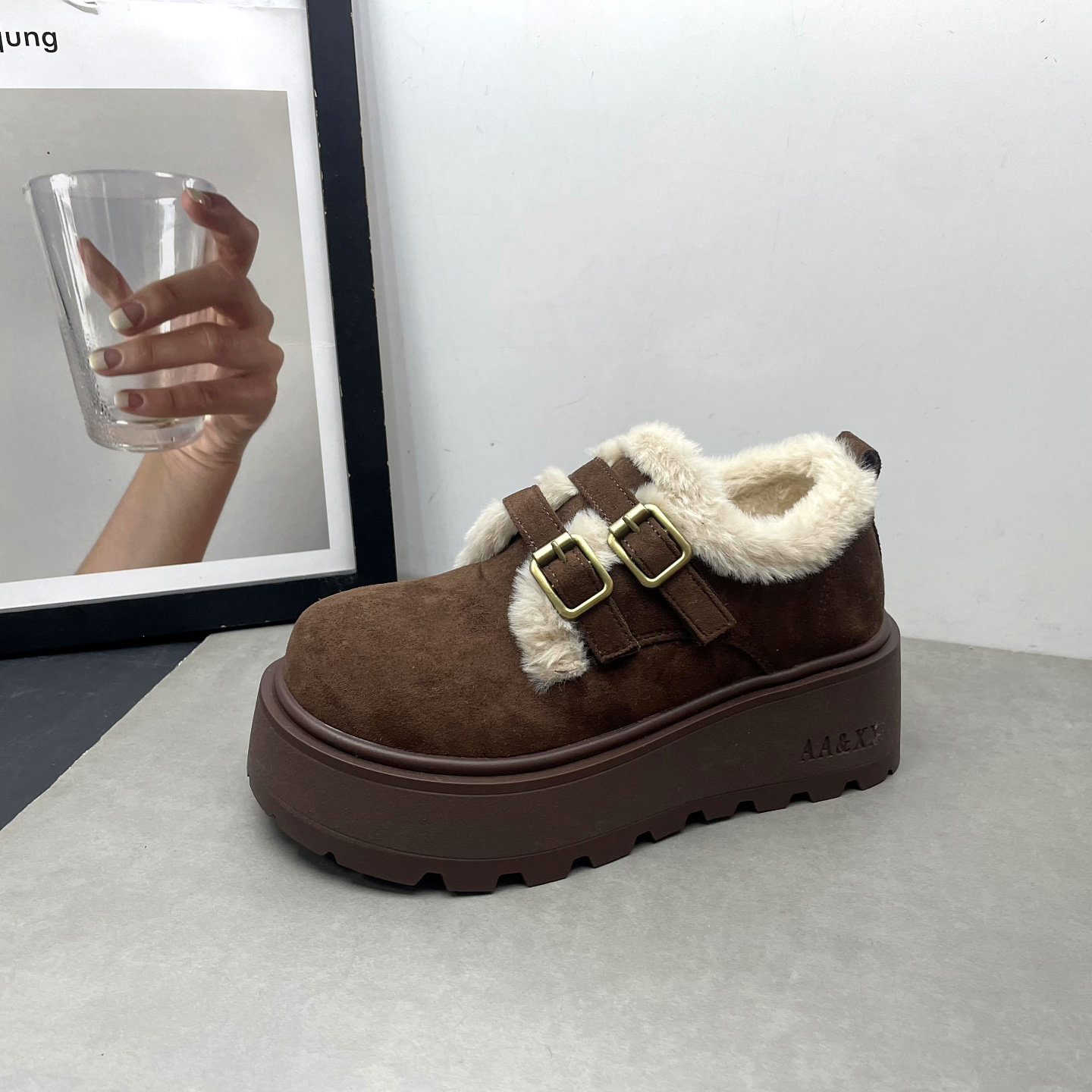 工厂处理女鞋2025冬季新款圆头深口加绒保暖松糕厚底勃肯鞋女棉鞋,淘宝优惠券,粉丝福利购,淘宝优惠卷