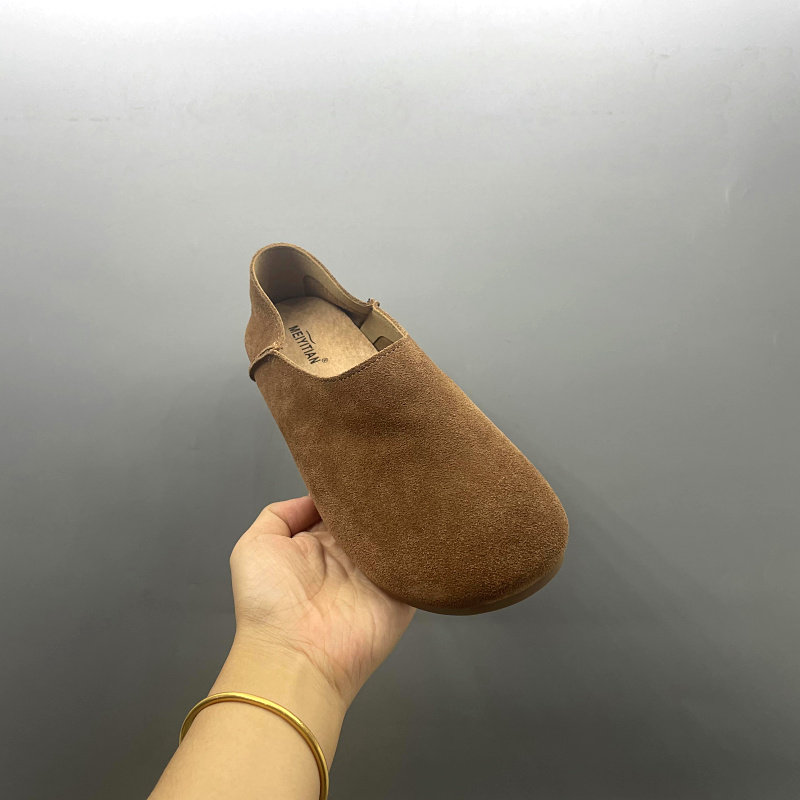 外贸撤柜处理2024秋季新款磨砂皮软底舒适一脚蹬复古勃肯鞋女单鞋,淘宝优惠券,粉丝福利购,淘宝优惠卷