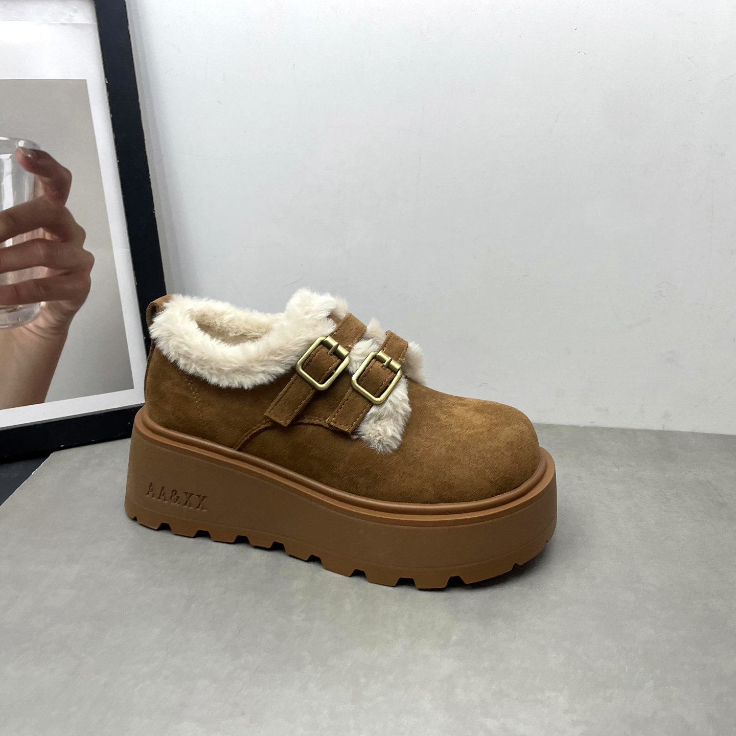 工厂处理女鞋2025冬季新款圆头深口加绒保暖松糕厚底勃肯鞋女棉鞋,淘宝优惠券,粉丝福利购,淘宝优惠卷