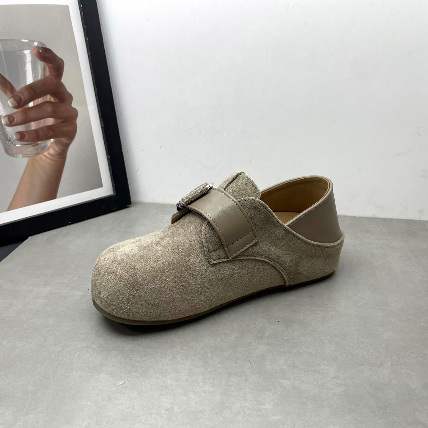 2026春季新款勃肯鞋圆头深口一脚蹬英伦风复古增高厚底休闲女单鞋,淘宝优惠券,粉丝福利购,淘宝优惠卷