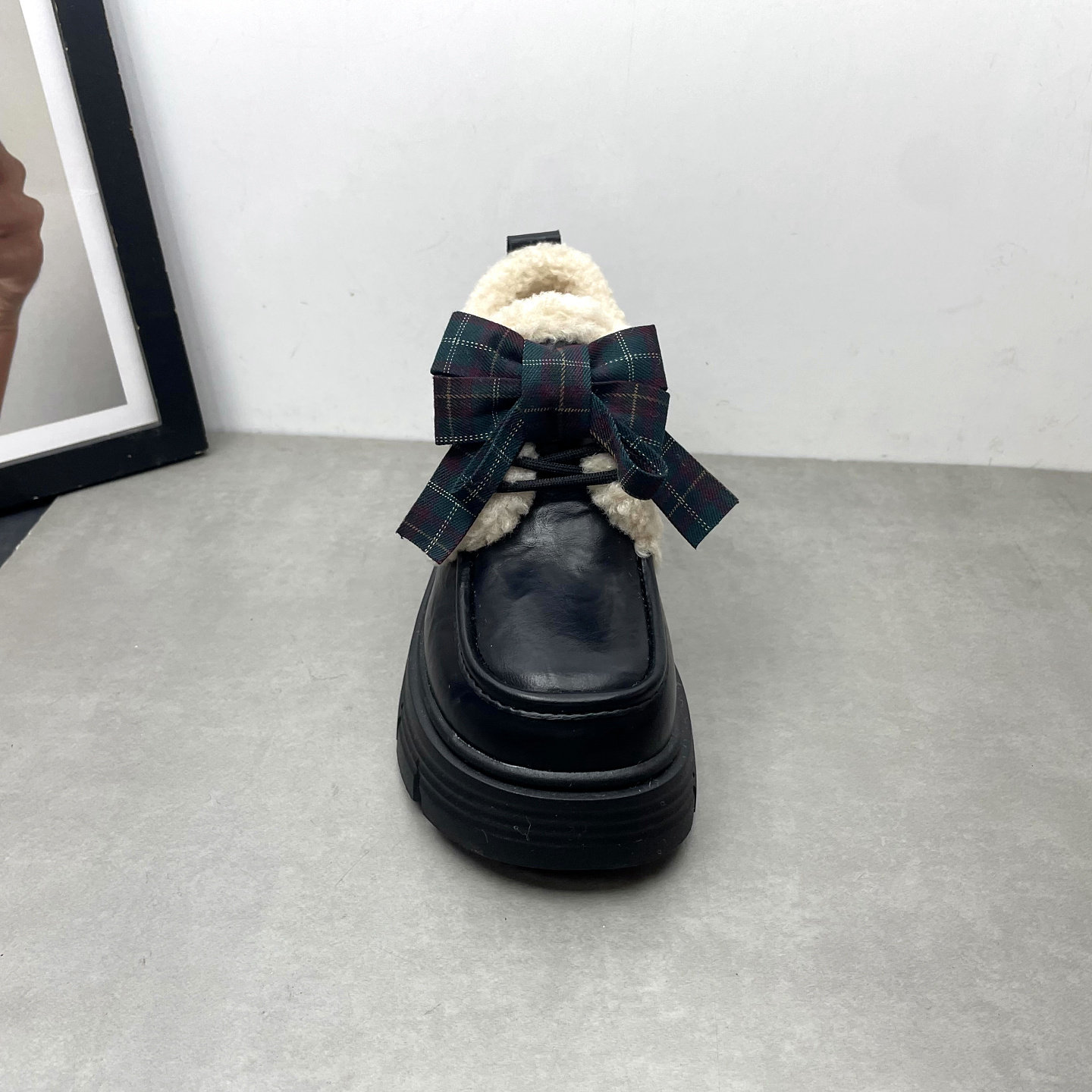 2025冬季新款深口英伦风复古乐福鞋蝴蝶结甜美加绒保暖女士棉鞋,淘宝优惠券,粉丝福利购,淘宝优惠卷