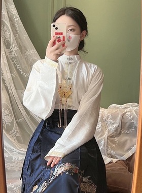 蝴蝶璎珞项链马面裙上衣配饰古风