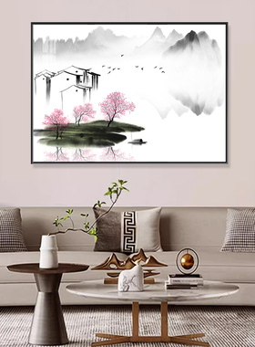 客厅单幅装饰画风景画万里长城壁画沙发背景墙挂画餐厅横版沁园春