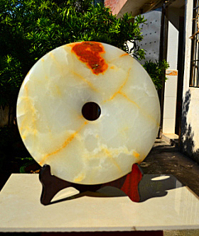 阿富汗玉平安扣摆件天然玉工艺品