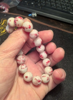 原石手链本命年蛇年护身符男女款转运鸡血石血砂手串天然