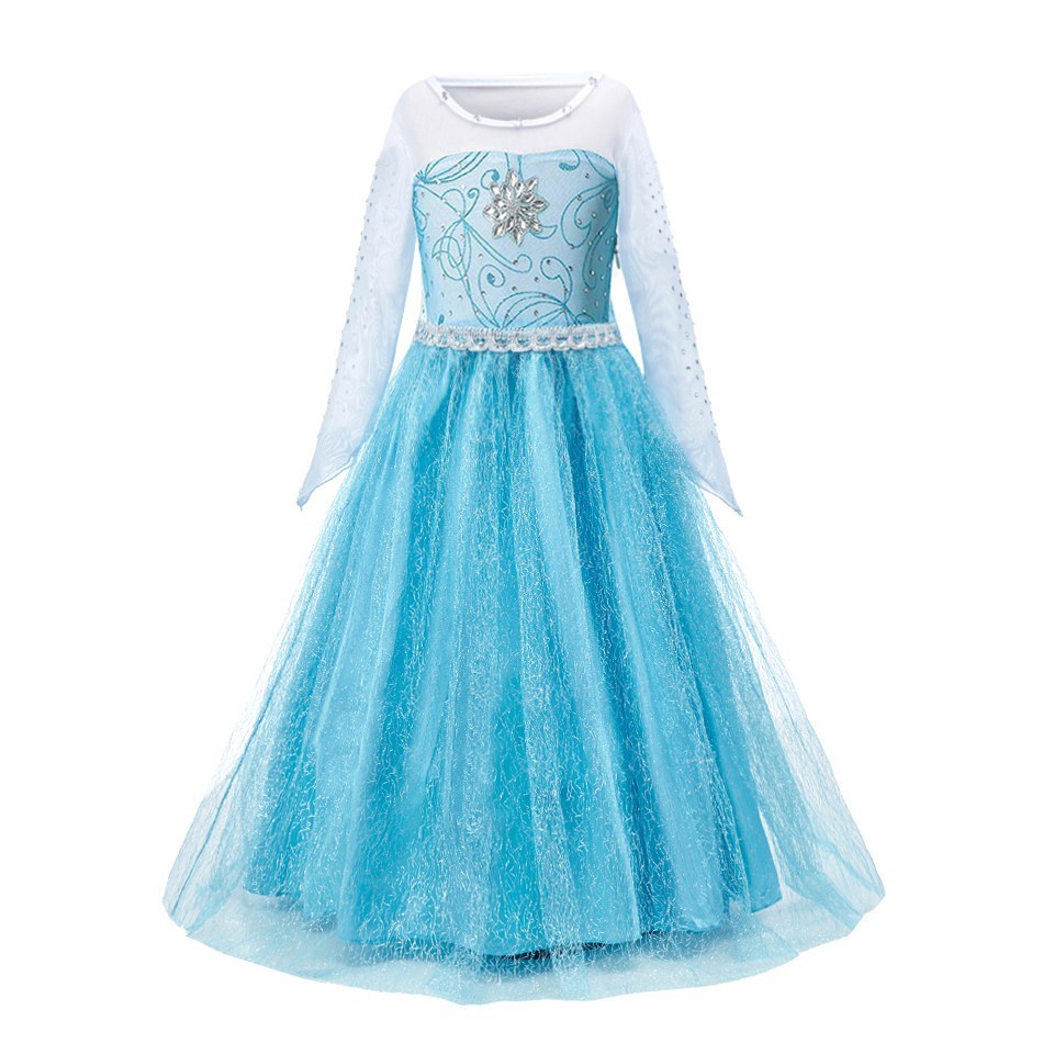 Girl Anna Elsa Dress Kids Halloween Cosplay Costume Children