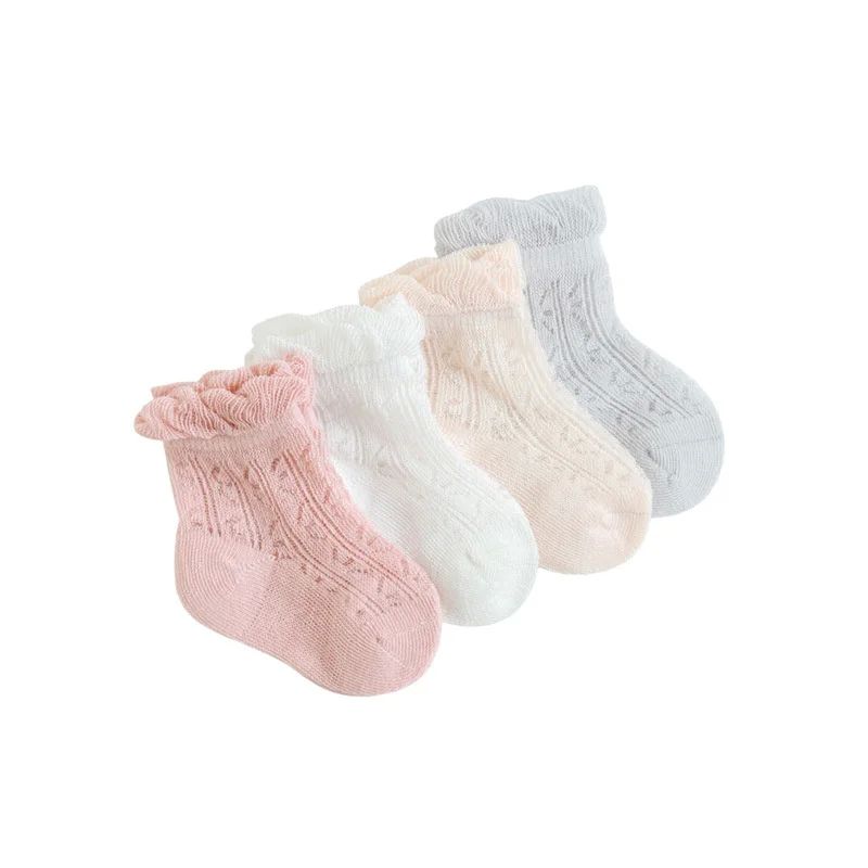 Lawadka 4Pairs/Lot Kids Socks for Girls Boys Cotton Solid Pr - 图1