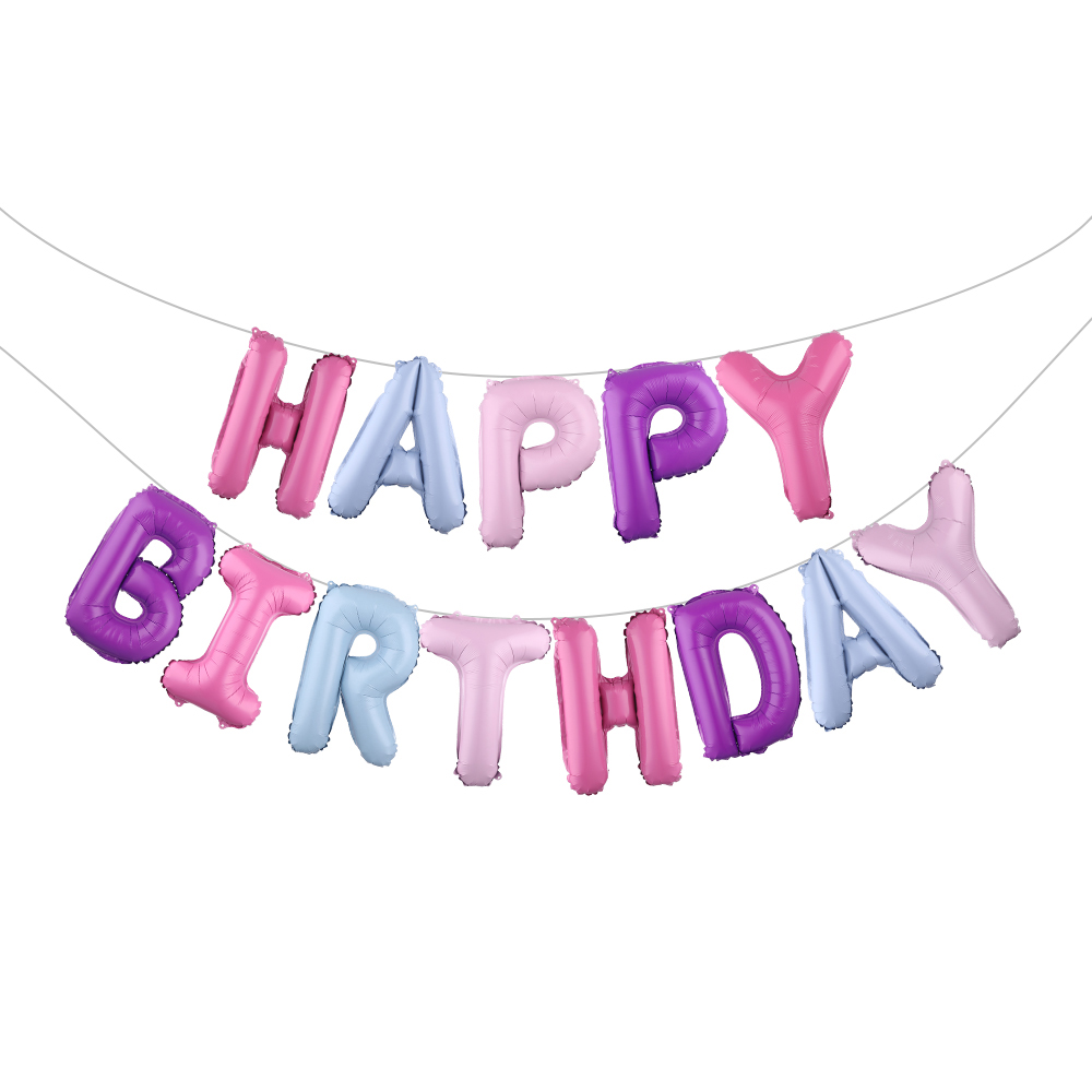 13pcs Happy Birthday Decoration Balloons Rose Gold Letter Fo - 图0