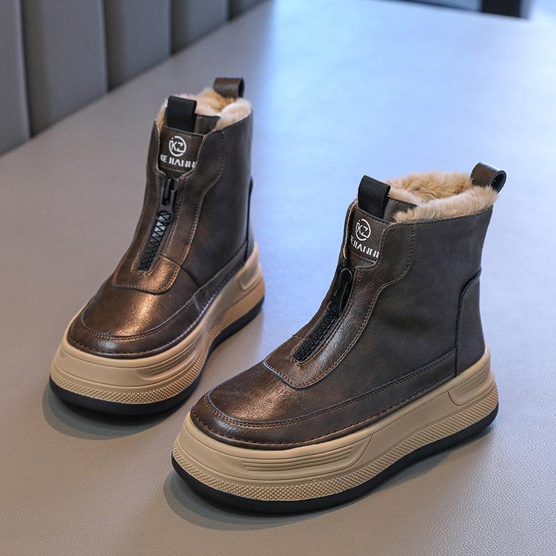 儿童加绒防滑短靴2025冬季新款中大童大棉鞋子女童时尚保暖雪地靴,淘宝优惠券,粉丝福利购,淘宝优惠卷