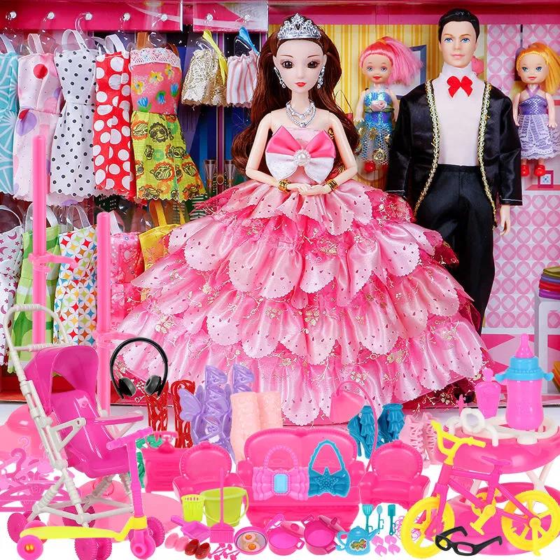换装益智巴比娃娃套装女孩儿童大礼盒洋娃娃公主婚纱玩具生日礼物 - 图2