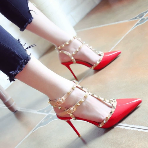 Летняя модная обувь с заостренным носом на высоком каблуке, сандалии, 2023 года