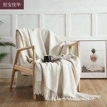 New white coarse numb sob with a modern minimalist Nordic wind upscale photographic props blanket bedroom bed tailcloth
