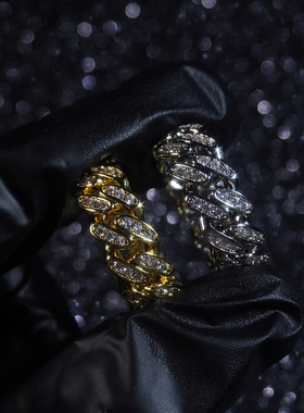 LFL男女镀金欧美百搭古巴戒指