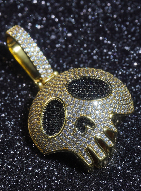 LFL男女5A锆石百搭骷髅头吊坠