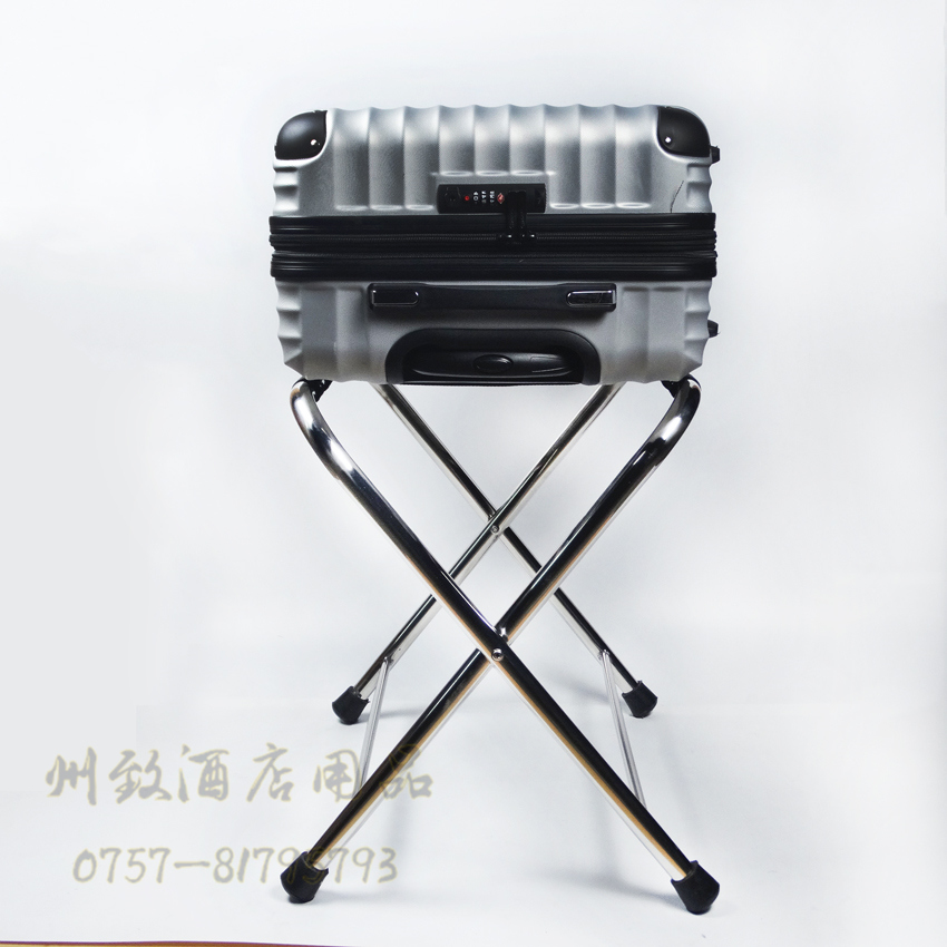 包邮不锈钢行李架酒店客房置物架折叠式箱包架子家用落地衣物架子 - 图0