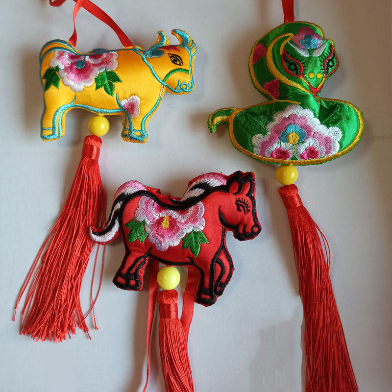 【端午节礼物】庆阳香包手工刺绣五毒绣花绿色青蛙挂件礼品12生肖