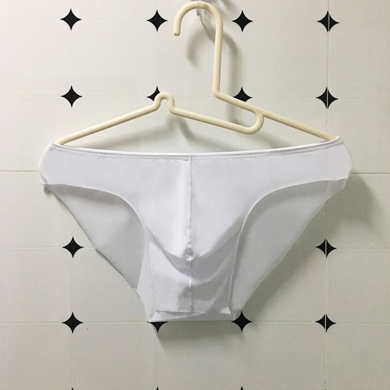 男士三角内裤纯色性感轻薄冰丝微透明U凸低腰丝滑韩版潮男无锁边,淘宝优惠券,粉丝福利购,淘宝优惠卷