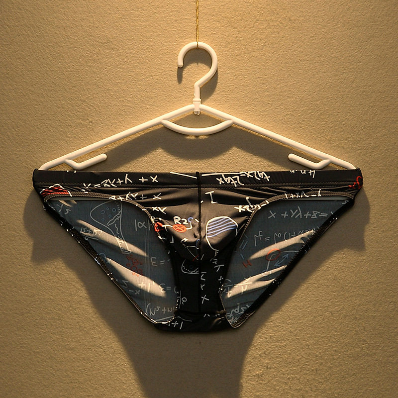 男士三角内裤冰丝薄款透气个性潮款低腰印花三角短裤无痕大码裤头,淘宝优惠券,粉丝福利购,淘宝优惠卷