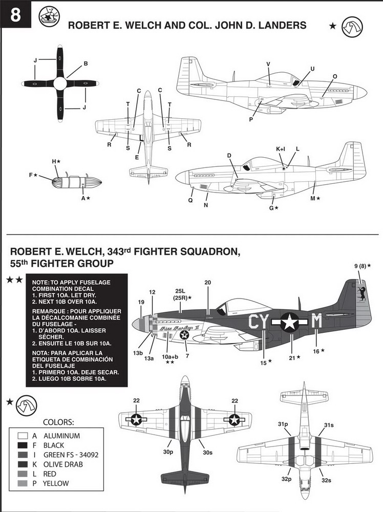 天地模型 水贴纸 1/48  美军 P-51D 野马战斗机模型机身标志 - 图0