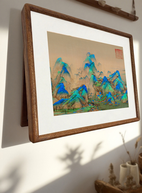 新中式配电箱2025新款实木液压电表箱装饰画高级感翻盖挂画
