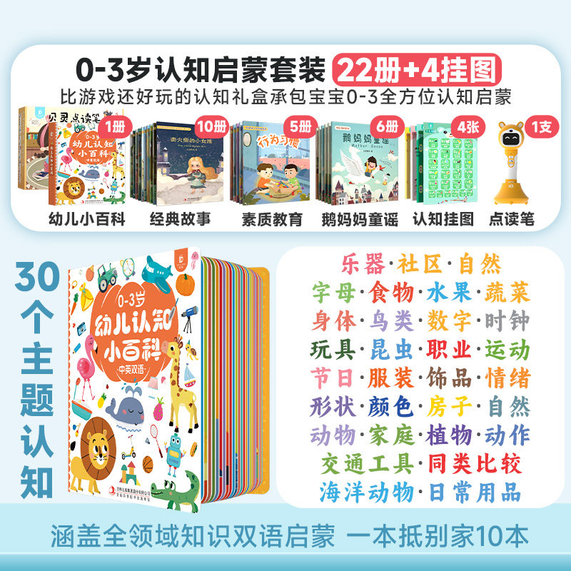 贝灵点读笔幼儿早教认知启蒙双语小百科小孩英语宝宝学习点读机