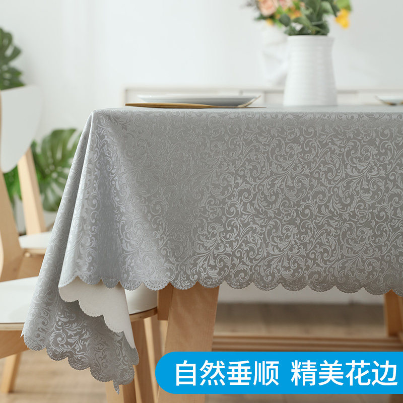 欧式防水防油防烫免洗长方形餐桌布 怡沁园桌布
