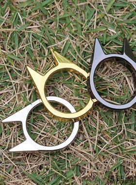 男女生防身扳指自卫戒指单指扣猫