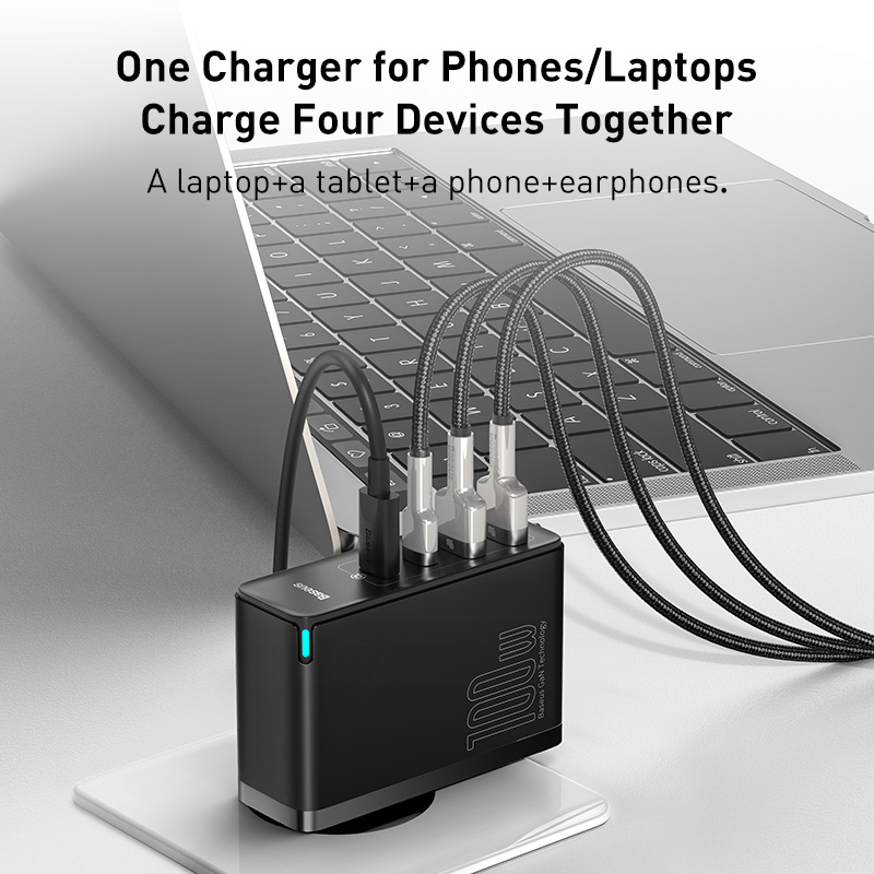 Baseus GaN Charger 100W USB Type C PD Fast Charger with Quick Charge 4.0 3.0 USB EU欧规氮化镓充电器 - 图2