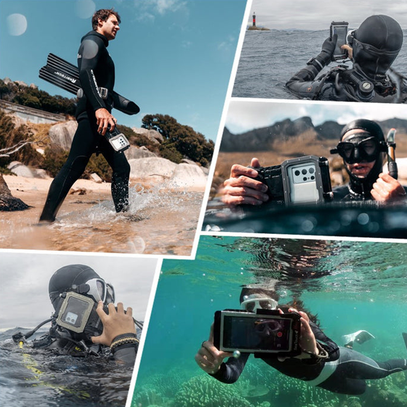 DIVEVOLK SeaTouch 4 MAX潜水壳水下触屏拍照录像防水壳配件支架滤镜广角镜头托盘支架视频灯自拍杆半水镜-图2