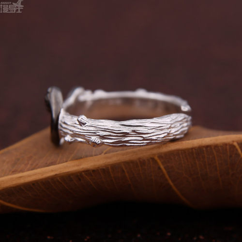 漫导士原创设计 灵蛇戒指 黑色蛇形指环S925银首饰 生肖蛇周边 - 图2