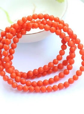 天然南红玛瑙手链满肉满色南红多圈磨砂手串玛瑙108佛珠男女