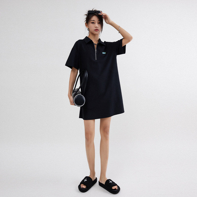 zuobeika潮牌黑色女夏短袖潮连衣裙 佐贝卡连衣裙
