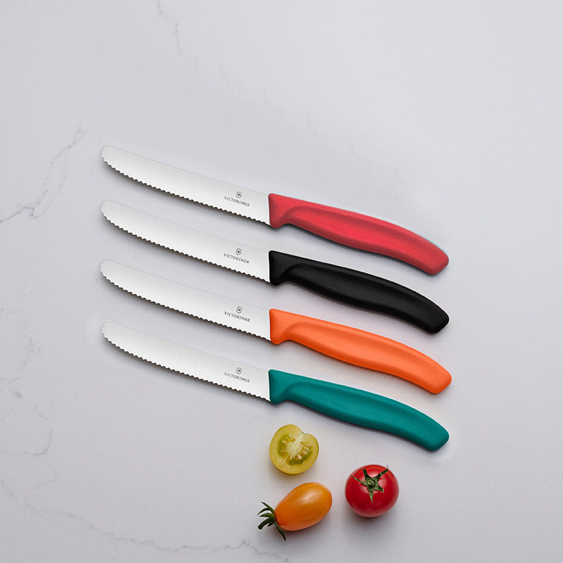 维氏瑞士军刀西式厨房刀具6.7833红黑色西餐面包香肠水果刀锯齿刃,淘宝优惠券,粉丝福利购,淘宝优惠卷
