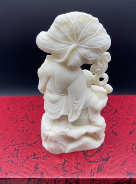 象牙果合二仙童子摆件合和仙童佛像家居客厅卧室婚房玄关汽车装饰