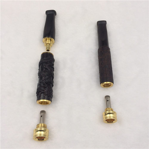 实木烟嘴过滤器循环型可清洗健康烟具黑檀木质雕刻龙送父亲节礼物 - 图1
