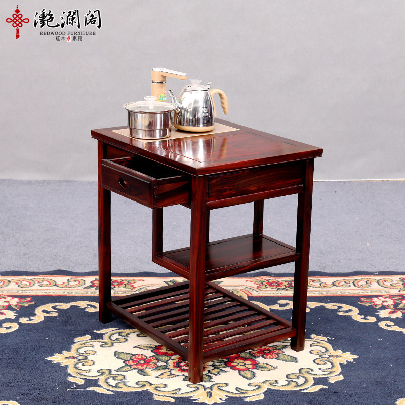 红木茶桌印尼黑酸枝方形茶艺桌阔叶黄檀实木功夫茶台椅茶几新中式_虎窝淘