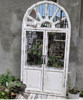 Retro distressed wall decoration mirror solid wood courtyard balcony
