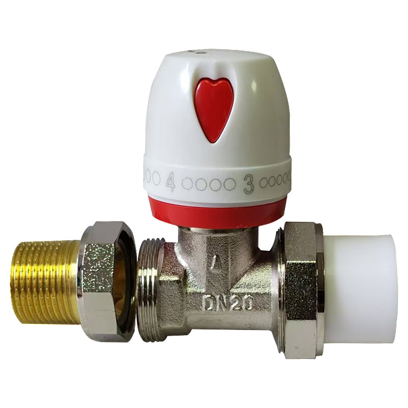 黄铜PPR温控阀暖气手动调节阀暖气片手轮角阀恒温DN25玉环高发3/4 - 图0