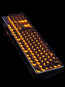 罗技雷蛇新盟机械手感键盘背光游戏电脑台式家用朋克复古发光笔记