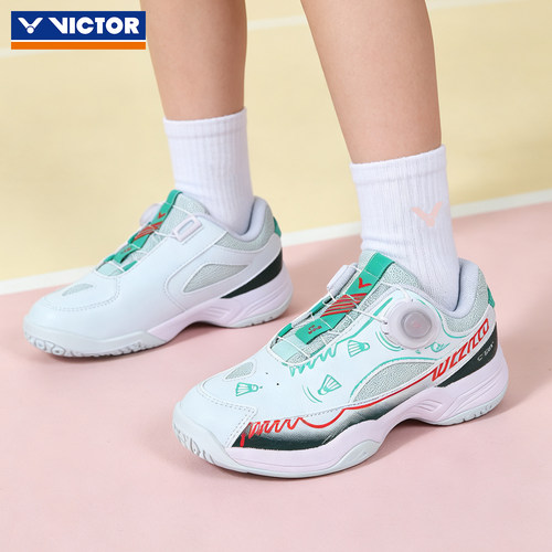 正品VICTOR胜利儿童羽毛球鞋 专业男女童青少年训练鞋170IIJR - 图0